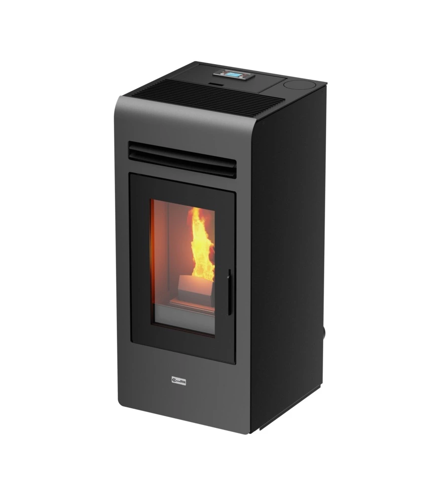 Stufa a pellet canalizzata canadian stove "vancouver 12c" grigio 11,1 kw